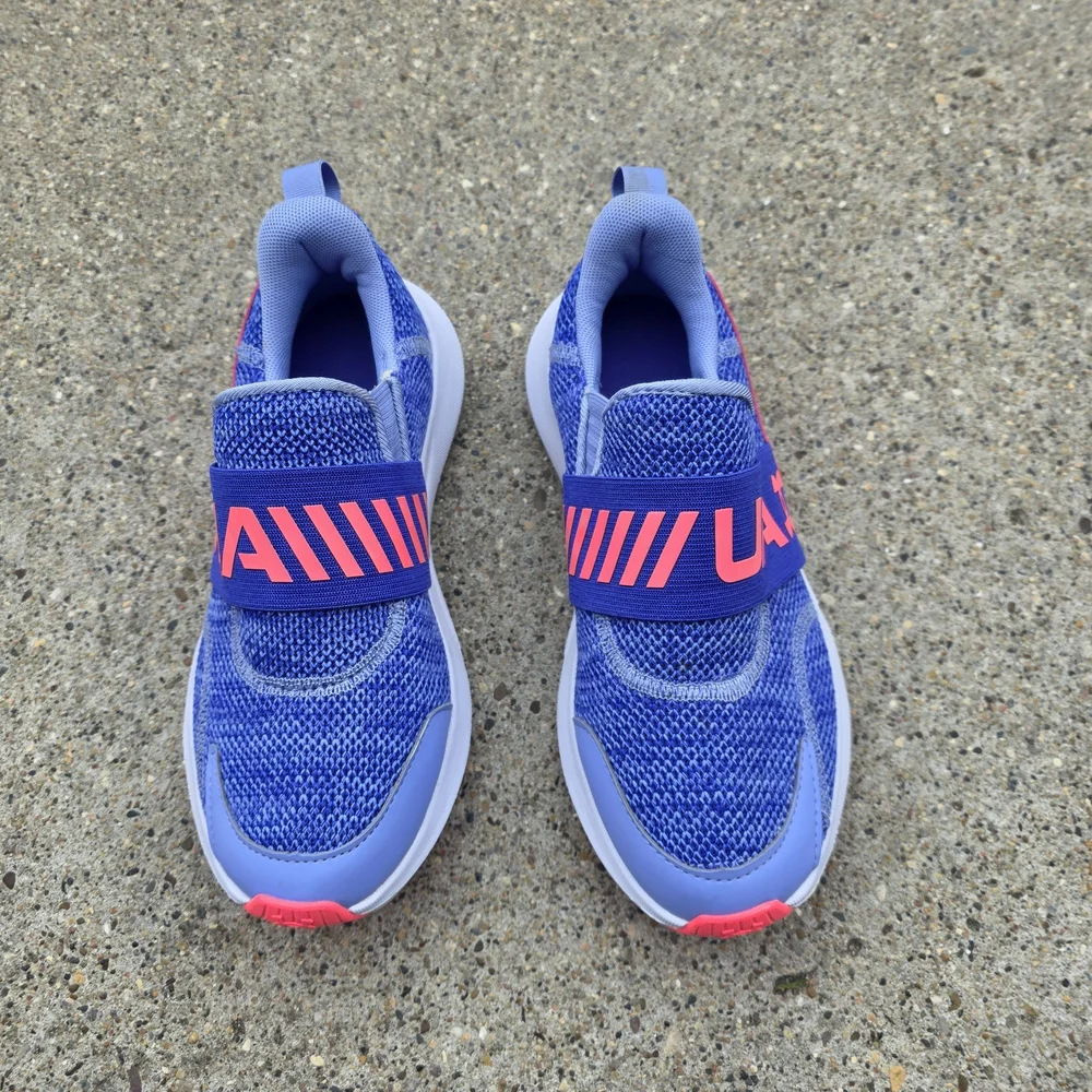 Under Armour Kids Blue and Pink Sneakers Youth Girls 4.5Y